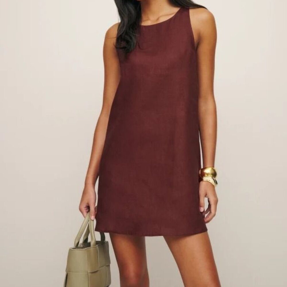 Reformation Jessi Linen Dress in Chianti